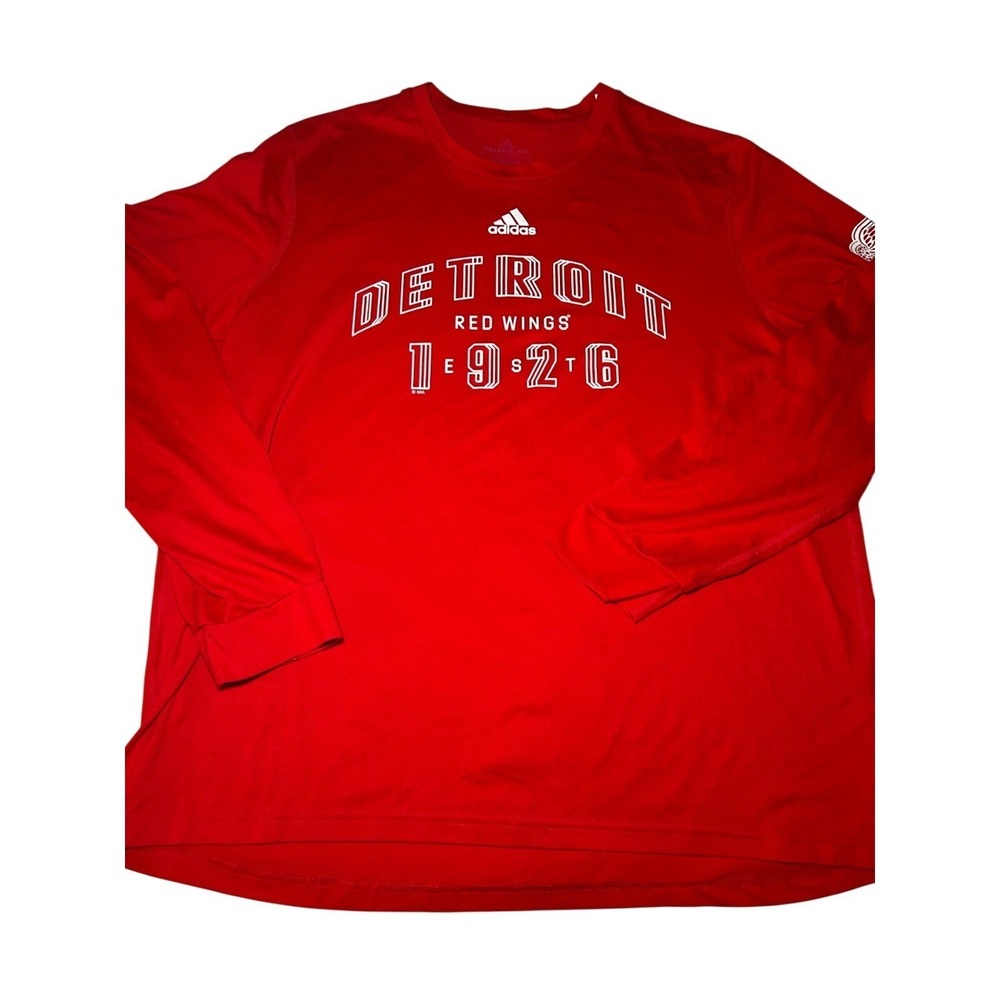 Adidas Detroit Red Wings Long Sleeve Shirt Women's XL NHL Fan Gear Hockey